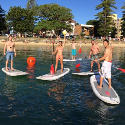 SUPBALL team in Manly beach