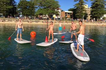 SUPBALL team in Manly beach