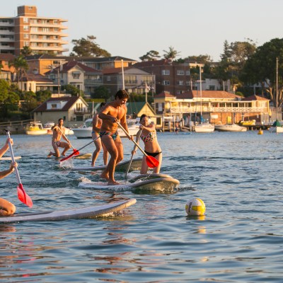 People doing SUPBALL training
