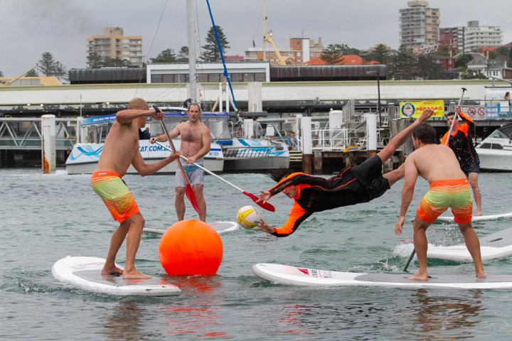 Guy chasing for the ball in SUPBALL
