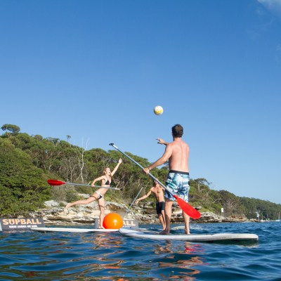 Guy passing the ball in SUPBALL game