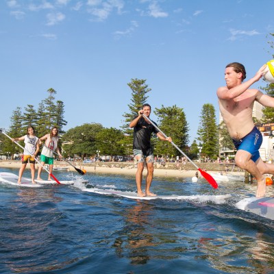 Guy holding a ball in SUPBALL game